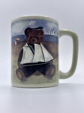 Vintage Otagiri Teddy Bear With Sailboat Beach Lighthouse Porcelain Coffee Mug picture