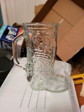 vintage cowboy boot glass mug with handle - embossed design picture