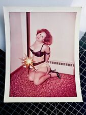 Vtg 60’s Girl Heels Nylons PIN UP Risque Nude Original Color Girlie Photo #174 picture