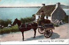 Postcard Irish Jaunting Car and Cottage picture