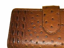 Gorgeous Brown Faux Alligator Checkbook Long Wallet Fun picture