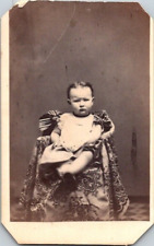 Frowning Child with Bib, CDV Photo, c1860, #2136 picture