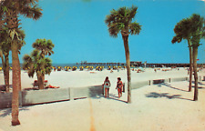 Clearwater FL, White Sand Beach, Gulf of Mexico, Big Pier 60, Vintage Postcard picture
