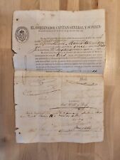 ANTIQUE Cuban Cuba Letter 1864 Slave AFRICAN GIRL Working Contract DOCUMENT picture