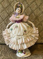 Vintage Frankenthal Dresden Art Lace Dress Figurine Made in Germany/Numbered picture