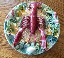 VINTAGE MAJOLICA LOBSTER WALL PLATE picture