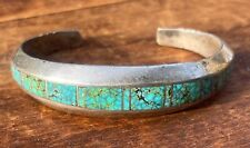 Ray Tracey Knifewing Navajo TURQUOISE INLAY SILVER BRACELET American Indian picture