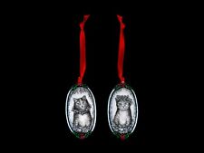 Double Sided Cat Ornament.  Moosup Valley, Rachel Badeau, Etched picture