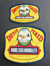 2 Old Vintage 1930's - DUTCH MAID - Pure Egg Noodles - LABELS - Allentown PA. picture