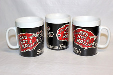 3 RARE VINTAGE NEW OLD STOCK SNAP-ON RED HOT ROLLIN CUP MUG THERMO-SERV USA MADE picture