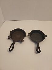 Vintage Miniature Toy Griswold No. 0 562 Cast Iron Skillet & Lodge 01AT  picture