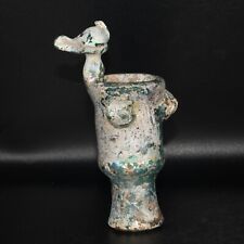 Extremely Rare Ancient Roman Glass Vessel with Protome of Bird Early 1st Century picture