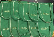 Lot of 10 Crown Royal Green Drawstring Bags Medium size 9-10