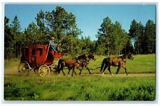 c1950's Rockerville Gold Town Man On Carriage Black Hills South Dakota Postcard picture