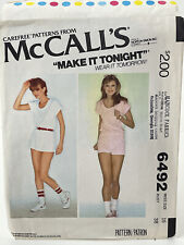 Vintage McCalls Pattern 6492 Workout Tennis Dress Shorts Panties 70's Cut Sz 16 picture