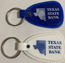 Vintage Advertising KEYCHAIN TEXAS TX STATE BANK BLUE WHITE PAIR  picture