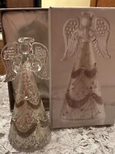 Blown Glass Crystal Silver and Gold Angel New In Box picture