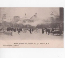 Peterboro  New Hampshire   Burning of Granite Block   1902 postcard picture