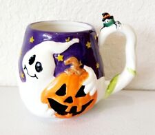 JC Penny Home Collection 3-D Halloween Ghost Pumpkin Spider Coffee Mug picture
