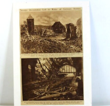 Antique 1919 Paper Print from Savage Devastation left by German Armies WW1 picture
