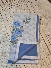 Vintage Blue Rose Floral Reversible Bath Towel picture