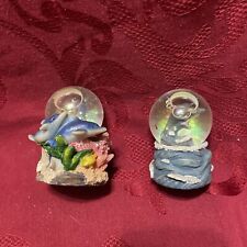 2 Vintage Dolphin Snow Globes picture