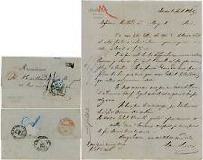 RUSSIA 1869 LETTER LOUIS LORY to PARIS ..PRUSSE ERQUELINES + PORTO POSTMARKS picture