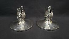Pair of Vintage Durham Solid Sterling Silver Art Nouveau Style Candle Holders picture