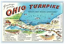 1962 Greetings from the Ohio Turnpike, Strike Back Cancelled Postcard picture