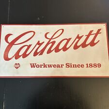 VTG CARHARTT WORKWEAR SINCE 1889 Metal Tin Sign Advertising Embossed 24