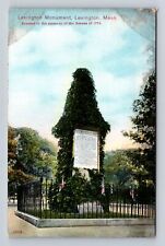 Lexington MA-Massachusetts, Lexington Monument, Antique, Vintage Postcard picture