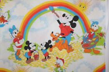 Vintage 1960's Disney Mickey Mouse Club CHORES Twin Flat Sheet soft 66 x 104  picture