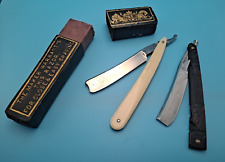 OLD STRAIGHT RAZOR - CABBAGE CUTTING DUO - SHAVE READY picture