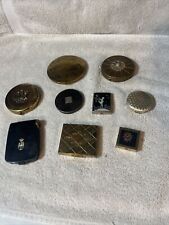 9 Pc Lot Antique / Vintage Compacts Trinket /pill Boxes Round Square Deco picture