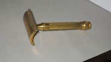Vintage Gold Colored Gillette Three Piece Safety Razor.  No Date Code. picture