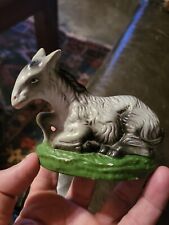 Vintage Christmas Nativity Animal Laying Donkey Light Gray Japan Paper Mache picture
