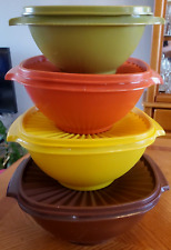 Vintage Tupperware Complete Servalier Bowl SET Harvest  858 836 838 840 picture