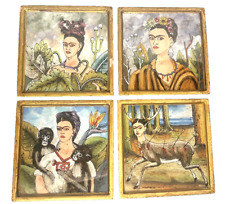 Frida Kahlo Art Set of Four Reverse Painted Coasters 4