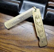Vintage/Antique Embossed Brass Beard Pocket Comb picture