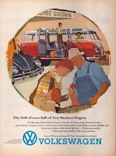 1958 Volkswagen Deluxe Station Wagon Print Ad Full of Sun Full of Fun picture