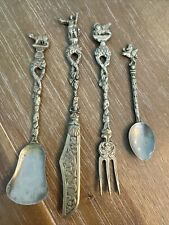 Vintage Italian Serving Utensil 4piece Set Silverplate  Italy 1960s picture