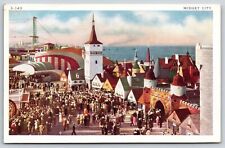 Chicago 1934 Intl Expo~Century Of Progress~View Of Midget City~Vintage Postcard picture