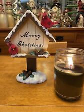 NEW Merry Christmas Cardinals resin Snow.  10 1/2” picture