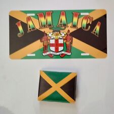 2 JAMAICA GIFTS: 1 JAMAICA LICENSE PLATE + 1 JAMAICA WALLET $29.50 picture