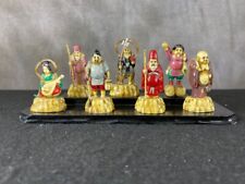 Vintage Hand Painted Set of 7 Miniature Chinese Immortals with Stand picture