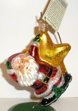 SWINGING ON A STAR SANTA - OLD WORLD CHRISTMAS -BLOWN GLASS ORNAMENT NEW W/TAG picture