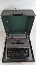 VINTAGE OLYMPIA SM2 PORTABLE - MADE IN GERMANY 1951 - ORIGN CASE - BLACK WORKING picture