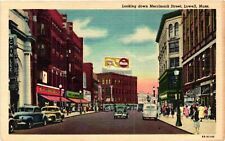 Vintage Postcard- MERRIMACK STREET, LOWELL, MA. picture