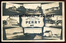 PERRY Maine 1912 Multiview Train Station. Real Photo Postcard by Prilay picture