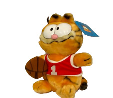 Vintage 1981 Garfield #1 Basketball Player Plush Stuffed Animal NWT Korea picture